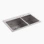 Kohler Vault™ 33" top undermount double-bowl kitchen sink 