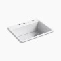 Kohler Riverby® 27" top mount single-bowl kitchen sink - White 