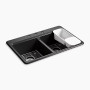 Kohler Riverby® 33" top-mount double-bowl workstation sink - Black Black