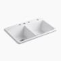 Kohler Brookfield™ 33-Inch White Double-Bowl Kitchen Sink