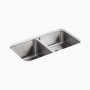 Kohler Undertone® 31-1/2" undermount double-bowl kitchen sink - steel