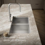 Kohler Vault™ 33" top-/undermount double-bowl kitchen sink steel