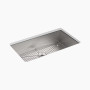 Kohler Vault™ 33" top-/undermount single-bowl kitchen sink steel