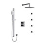 Riobel Reflet Type T/P (Thermostatic/Pressure Balance) Double Coaxial System With Hand Shower Rail 4 Body Jets And Shower Head - Chrome