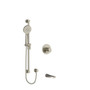 Riobel Ode 1/2 Inch 2-Way Type T/P (Thermostatic/Pressure Balance) Coaxial System With Spout And Hand Shower Rail - Brushed Nickel