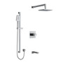 Riobel Reflet Type T/P (Thermostatic/Pressure Balance) 1/2 Inch Coaxial 3-Way System With Hand Shower Rail Shower Head And Spout - Chrome