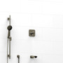 Riobel Salome 1/2" 2-Way Type T/P (Thermostatic/Pressure Balance) Coaxial System with Spout and Hand Shower Rail Polished Nickel