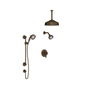 Rohl Viaggio Thermostatic Shower System with Shower Head and Hand Shower - Tuscan Brass