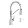Moen Nolia Chrome One-Handle High Arc Pre-Rinse Spring Pulldown Kitchen Faucet