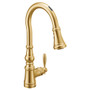 Moen Weymouth Motion Control Smart Kitchen Faucet In Brushed Gold - One Handle High Arc Pulldown