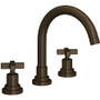 Rohl Lombardia 1.2 GPM Widespread Bathroom Faucet with Pop Up Drain Assembly - Tuscan Brass