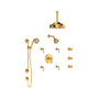 Rohl Viaggio Thermostatic Shower System with Shower Head, Hand Shower, and Bodysprays - Italian Brass