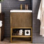 JAMES MARTIN FURNITURE COLUMBIA 24" SINGLE VANITY CABINET IN LATTE OAK WITH RADIANT GOLD BASE