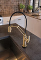 Brizo Litze® SmartTouch® Articulating Kitchen Faucet with Industrial Handle - Brilliance® Luxe Gold®