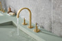 Brizo Allaria™ Widespread Lavatory Faucet with Arc Spout - Less Handles  With Lever - Brilliance® Luxe Gold®