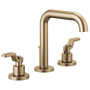 Brizo Litze® Widespread Lavatory Faucet with High Spout - Less Handles With Industrial Lever 1.2 GPM - Brilliance® Luxe Gold®