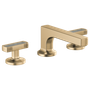Brizo Kintsu® Widespread Lavatory Faucet with Low Spout - Less Handles, Knob with Concrete Inlay Handle 1.5 GPM - Brilliance® Luxe Gold®