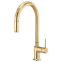 Brizo Odin® Pull-Down Faucet with Arc Spout - Less Handle With Metal Lever - Brilliance® Polished Gold