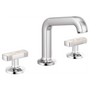 Brizo Kintsu® Widespread Lavatory Faucet with Angled Spout - Less Handles 1.5 GPM - Knob with Mother of Pearl Inlay Handle - Polished Chrome