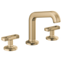 Brizo Kintsu® Widespread Lavatory Faucet with Arc Spout - Less Handles 1.2 GPM - Knob Handle Brilliance® Luxe Gold®