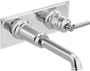 Brizo Invari® Two-Hole, Single-Handle Wall Mount Lavatory Faucet - Less Handle 1.2 GPM - Lever Handle - Polished Chrome