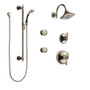 Brizo Thermostatic Shower System with Rain Shower Head, Hand Shower with Slide Bar, 6 Function Diverter, and 2 Body Sprays from the Charlotte Collection - Cocoa Bronze / Polished Nickel