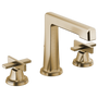 Brizo Levoir® Widespread Lavatory Faucet with High Spout - Less Handles 1.5 GPM - Low Cross Handle - Brilliance® Luxe Gold®