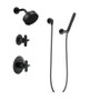 Brizo Odin Pressure Balanced Shower System with Shower Head and Hand Shower Less Handles - Rough-in Valve Included - Matte Black