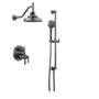 Brizo Invari Thermostatic Shower System with Shower Head and Hand Shower - Rough-in Valve Included - Luxe Steel