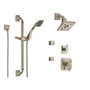 Brizo Thermostatic Shower System with Rain Shower Head, Hand Shower with Slide Bar, 6 Function Diverter, and 2 Body Sprays from the Virage Collection - Brilliance Brushed Nickel