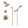 Brizo Virage Pressure Balanced Shower System with Shower Head and Hand Shower - Rough-in Valve Included Luxe Gold
