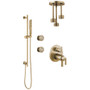 Brizo Levoir Thermostatic Shower System with Pendant Raincan Showerhead, Body Sprays and Hand Shower - Rough-in Valve Included - Luxe Gold