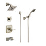 Brizo Virage Pressure Balanced Tub and Shower System with Shower Head and Hand Shower - Rough-in Valve Included - Brilliance Polished Nickel
