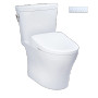 Toto Aquia IV Arc Washlet S7 two‑piece universal height toilet in Cotton white with bidet seat