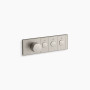 Kohler Anthem® Three-outlet Recessed Mechanical Thermostatic Valve Control - Vibrant Brushed Nickel