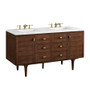 James Martin Vanities Amberly 60" Double Basin Rubberwood Vanity Set