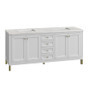 James Martin Vanities Chicago 72" Free Standing or Wall Mounted Double Basin Poplar Wood Vanity Set