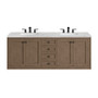 James Martin Vanities Chicago 72" Free Standing or Wall Mounted Double Basin Poplar Wood Vanity Set with 3 cm Arctic Fall Solid Surface Vanity Top and Rectangular Sinks