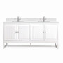 James Martin Vanities Athens 72" Double Basin Poplar Wood Vanity Set
