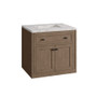 James Martin Vanities Chicago 30" Free Standing or Wall Mounted Single Basin Poplar Wood Vanity Set with 3 cm Pearl Jasmine Quartz Vanity Top and Rectangular Sink