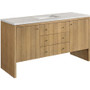 James Martin Vanities Hudson 60" Single Basin Ash Wood Vanity Set