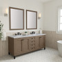 James Martin Vanities Chicago 72" Free Standing or Wall Mounted Double Basin Poplar Wood Vanity Set with 3 cm Carrara White Natural Stone Vanity Top and Rectangular Sinks