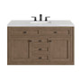 James Martin Vanities Chicago 48" Free Standing or Wall Mounted Single Basin Poplar Wood Vanity Set with 3 cm Arctic Fall Solid Surface Vanity Top and Rectangular Sink