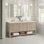 James Martin Vanities Breckenridge 72" Double Basin Wood Vanity Set with 3cm Eternal Marfil Silestone Quartz Vanity Top and Rectangular Sinks - 8" Faucet Centers