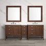 James Martin Vanities Addison 87" Double Basin Poplar Wood Vanity Set with Quartz Top, USB/Electrical Outlets and Matching Mirror
