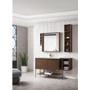James Martin Vanities Mantova 48" Single Basin Poplar Wood Vanity Set with Glossy White Composite Stone Vanity Top, Champagne Brass Base and Rectangular Sink
