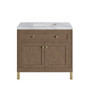 James Martin Vanities Chicago 36" Free Standing or Wall Mounted Single Basin Poplar Wood Vanity Set with 3 cm Carrara White Natural Stone Vanity Top and Rectangular Sink
