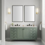 James Martin Vanities Chicago 60" Free Standing or Wall Mounted Double Basin Poplar Wood Vanity Set with 3 cm Pearl Jasmine Quartz Vanity Top and Rectangular Sinks