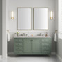 James Martin Vanities Chicago 60" Free Standing or Wall Mounted Double Basin Poplar Wood Vanity Set with 3 cm Pearl Jasmine Quartz Vanity Top and Rectangular Sinks