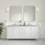 James Martin Vanities Chicago 72" Free Standing or Wall Mounted Double Basin Poplar Wood Vanity Set with 3 cm Pearl Jasmine Quartz Vanity Top and Rectangular Sinks
